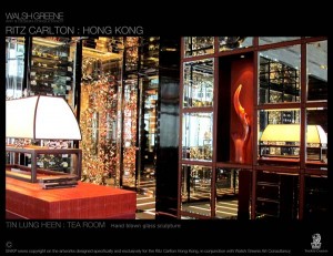 Ritz Carlton Hotel in Hong Kong Bernard Katz Glass installation Ritz Carlton Hotel in Hong Kong glass installation Bernard Katz Glass
