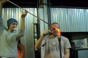 Glass Blowing - Steve Stens during color overlay Glass Blowing - Steve Stens during color overlay video