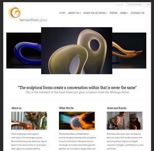 screen shot from Bernard Katz Glass new website