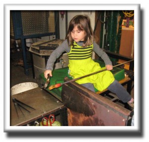 Art experience with Aly blowing glass
