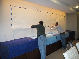 glass wall sculpture installation bernard katz paper template