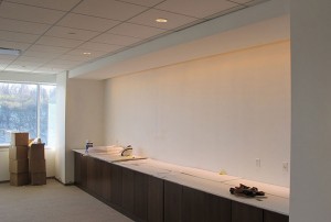 location before wall sculpture installation