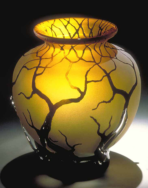 Bellied Root Vessel hand-blown glass vase