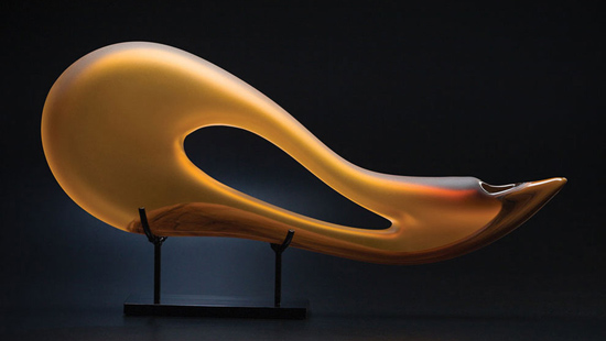 Cinnamon Avelino art glass sculpture by Bernard Katz