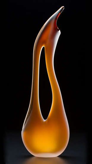 Cinnamon Tall Avelino art glass sculpture by Bernard Katz