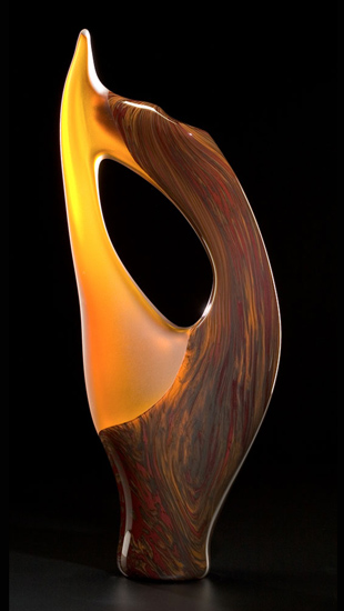 Cinnamon Vilano art glass sculpture by Bernard Katz