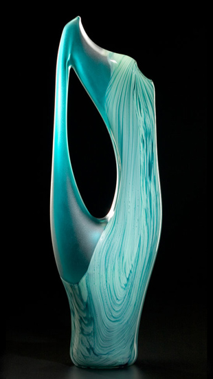 Jade Vilano art glass sculpture by Bernard Katz