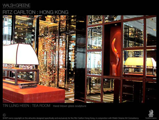 Ritz Carton Hotel Hong Kong Bernard Katz Grand Serenoa glass sculpture