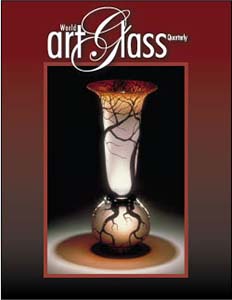 Large Root Vase featured on cover of World Art Glass Quarterly magazine 