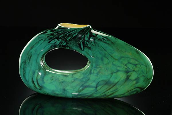 Jade-green Bolinas glass sculpture 2005